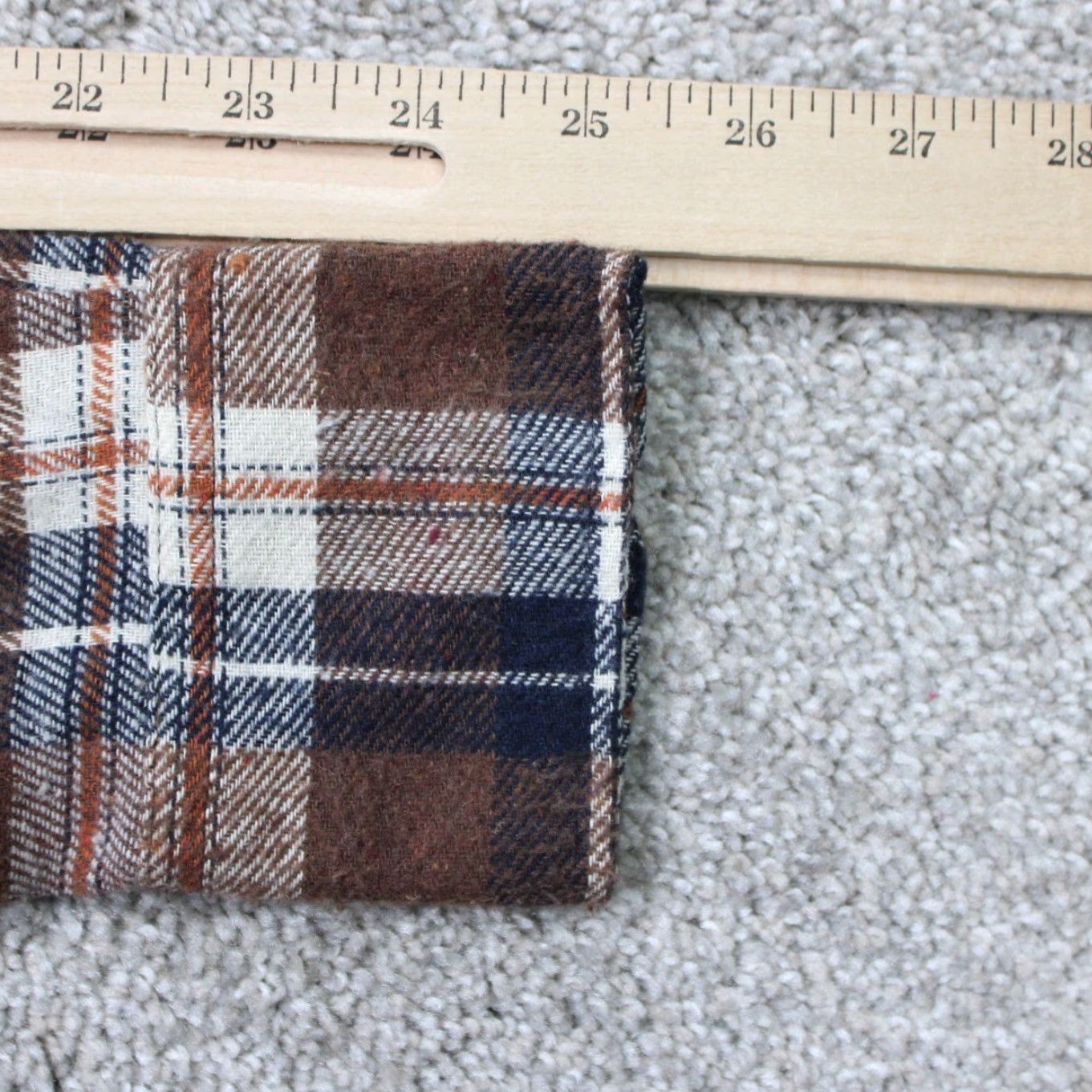 Vintage Tailor Vintage Shirt Mens Medium Brown/Blue Plaid Flannel Button-Up Long Sleeve NWT Casual Workwear Size US M / EU 48-50 / 2 - 7 Thumbnail