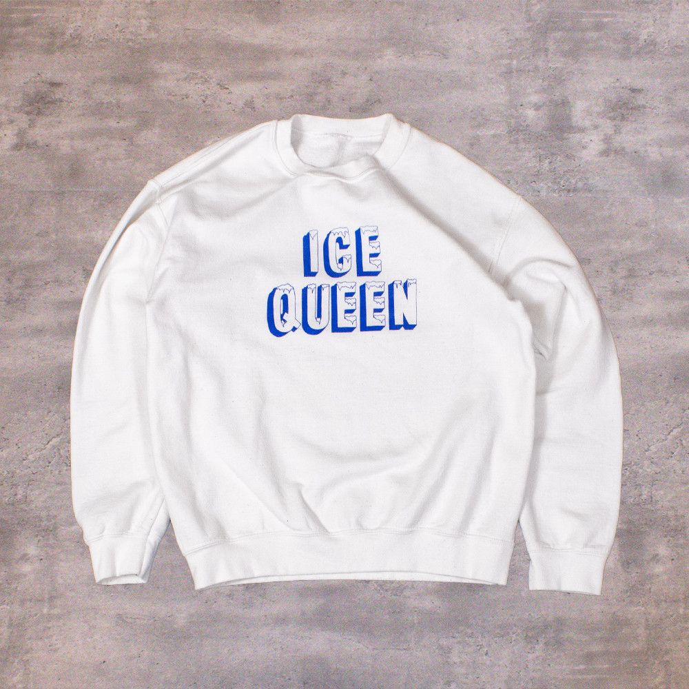 Vintage VTG Y2K 2000's Ice Queen Boxy White Crewneck Sweater Size US M / EU 48-50 / 2 - 1 Thumbnail