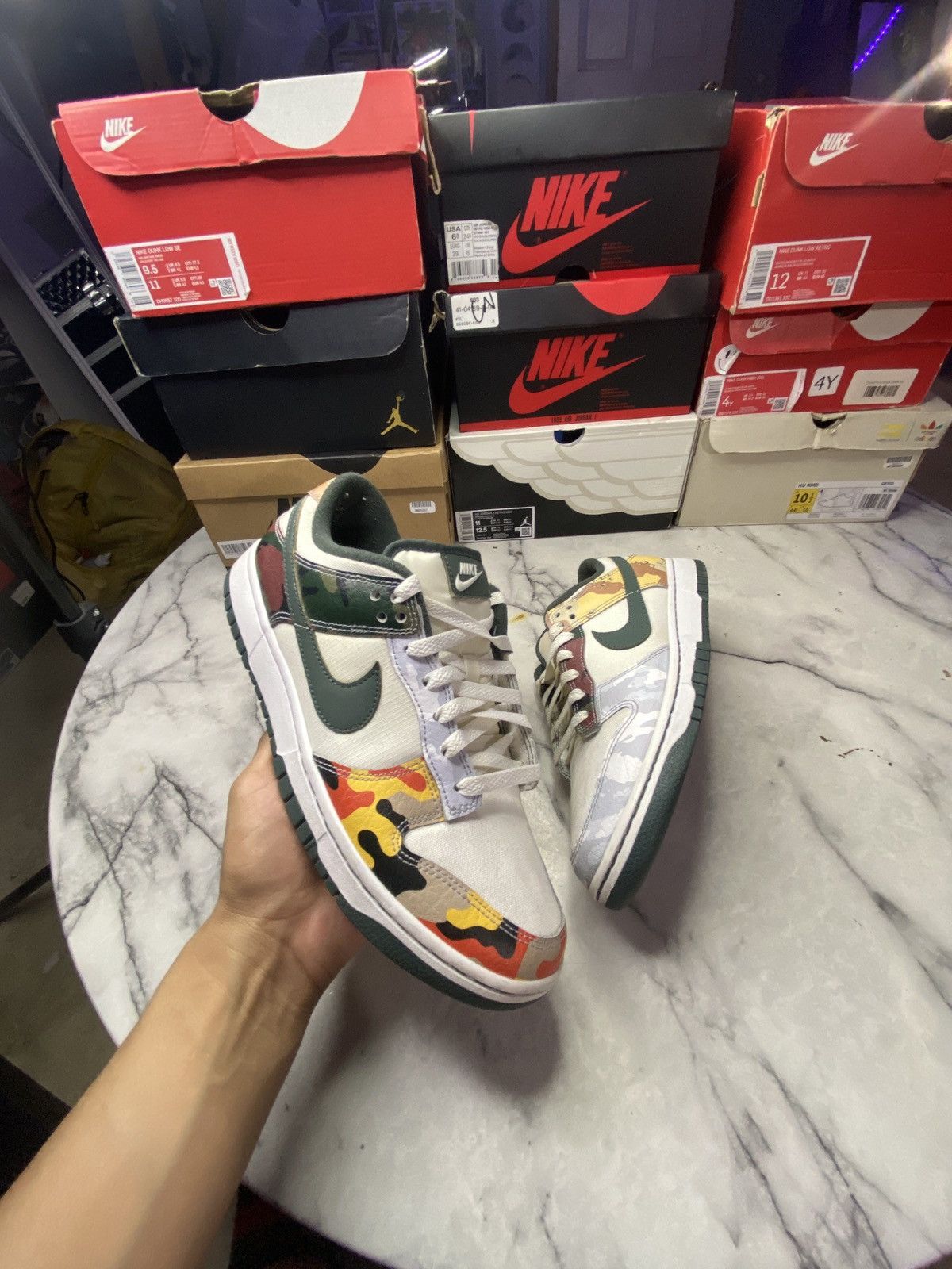 Nike Dunk low multi camo Size US 9.5 / EU 42-43 - 1 Thumbnail