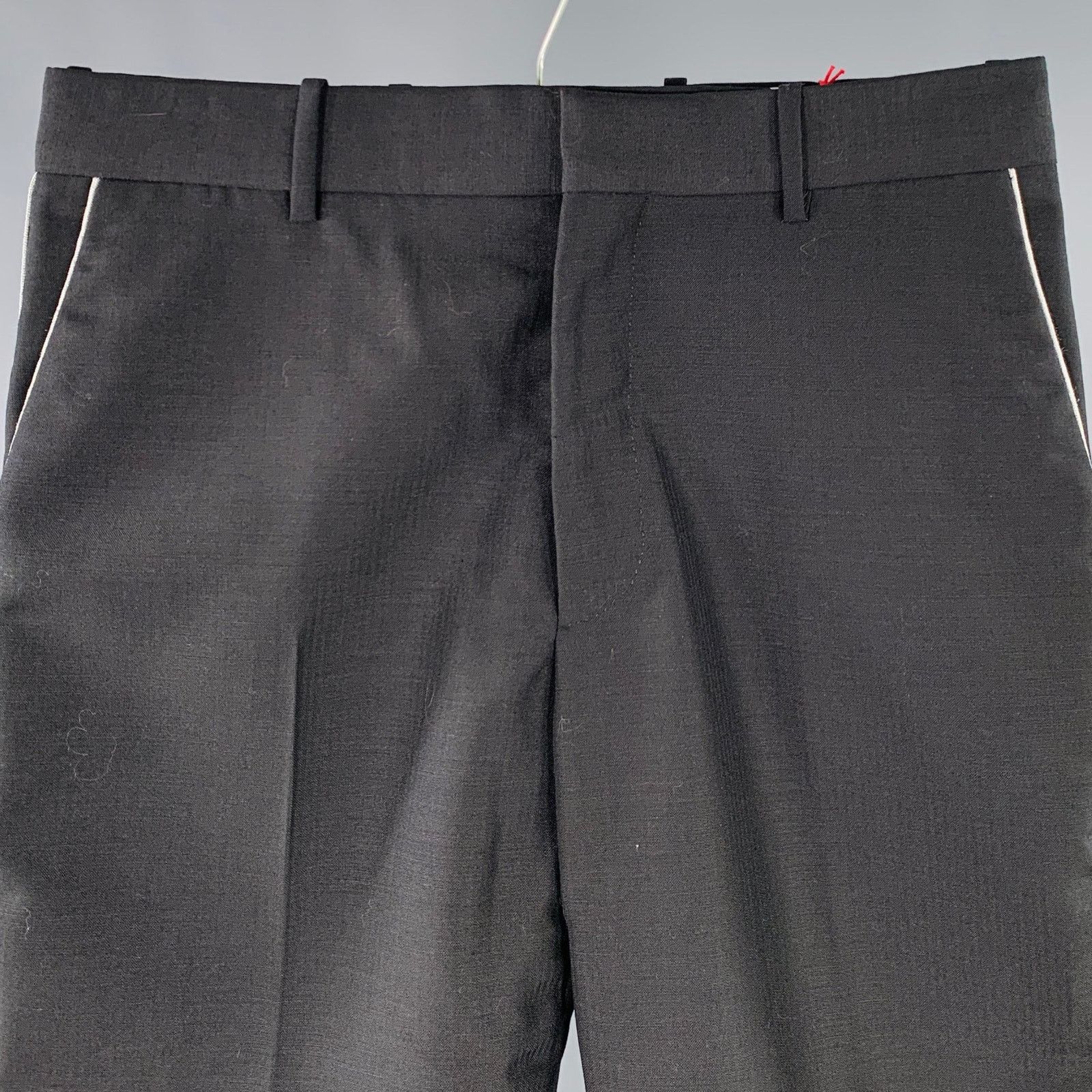 Alexander McQueen ALEXANDER MCQUEEN Black Silver Contrast Trim Wool Mohair Size US 28 / EU 44 - 2 Thumbnail