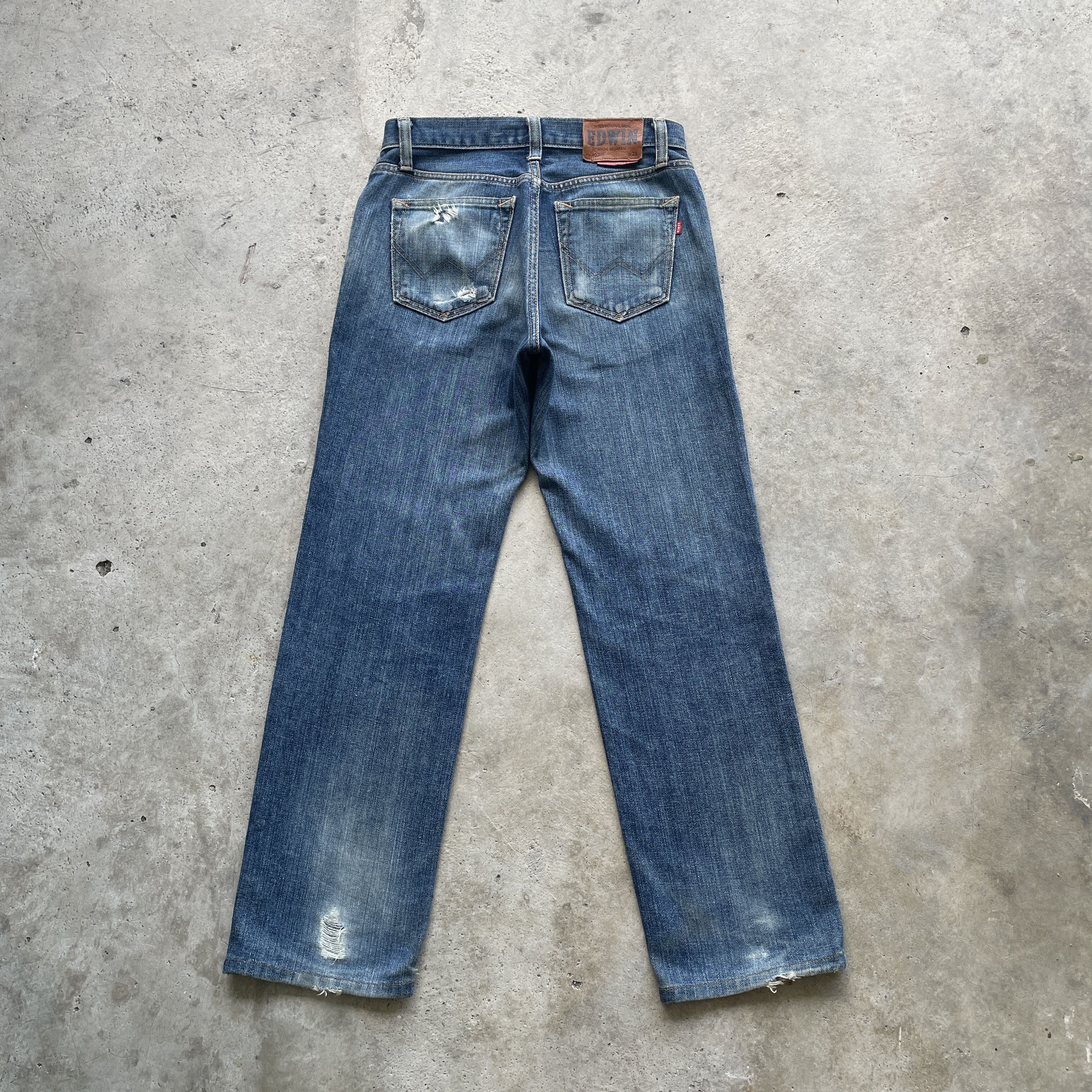 Edwin VINTAGE EDWIN DISTRESSED FADED DENIM PANTS JEANS W29x28.5 Size US 29 - 12 Thumbnail