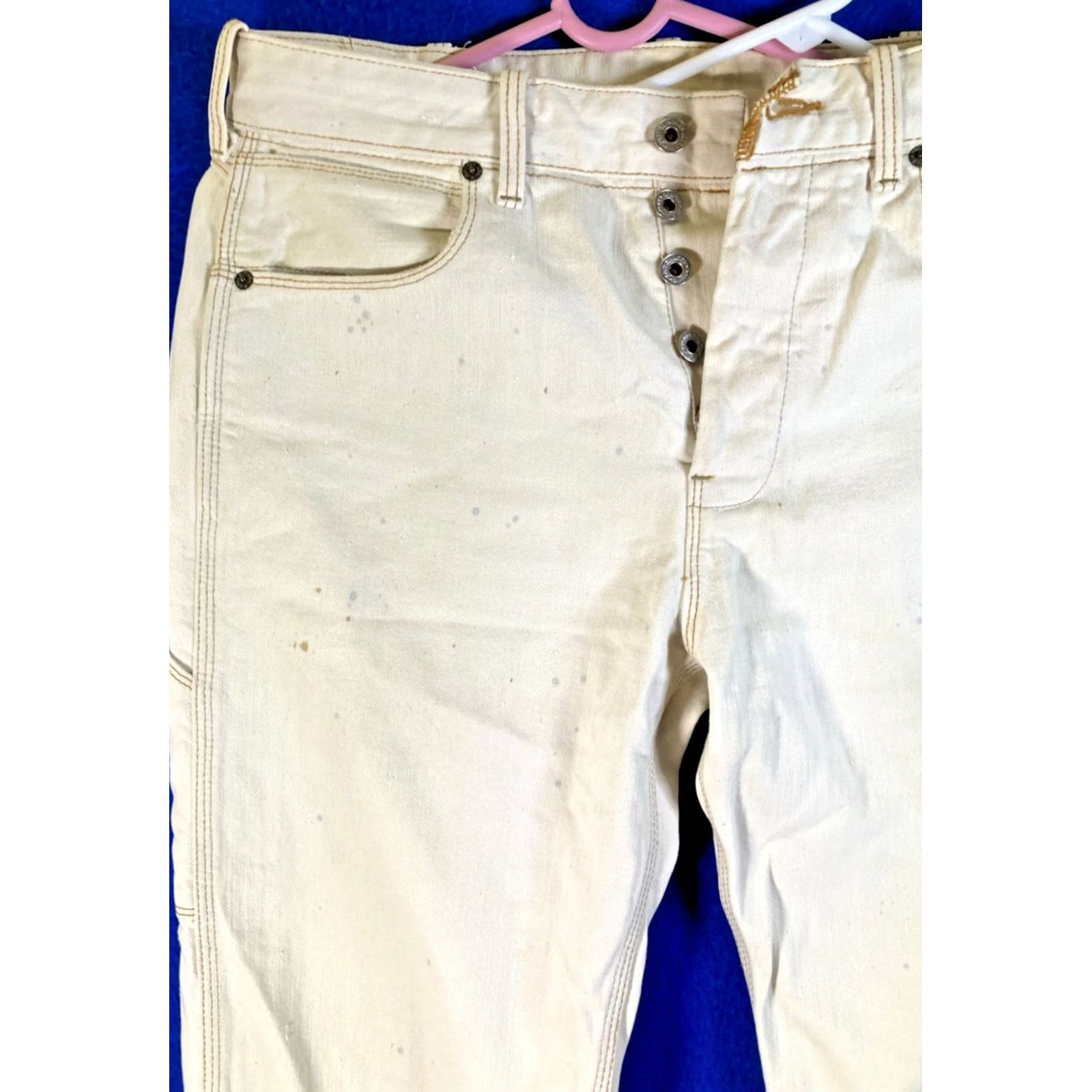 Polo Ralph Lauren Polo Ralph Lauren Jeans Mens 32 x 32 Beige Straight Paint Splatter Button Fly No 67 Kelly Jean Co Size US XS / EU 42 / 0 - 7 Thumbnail
