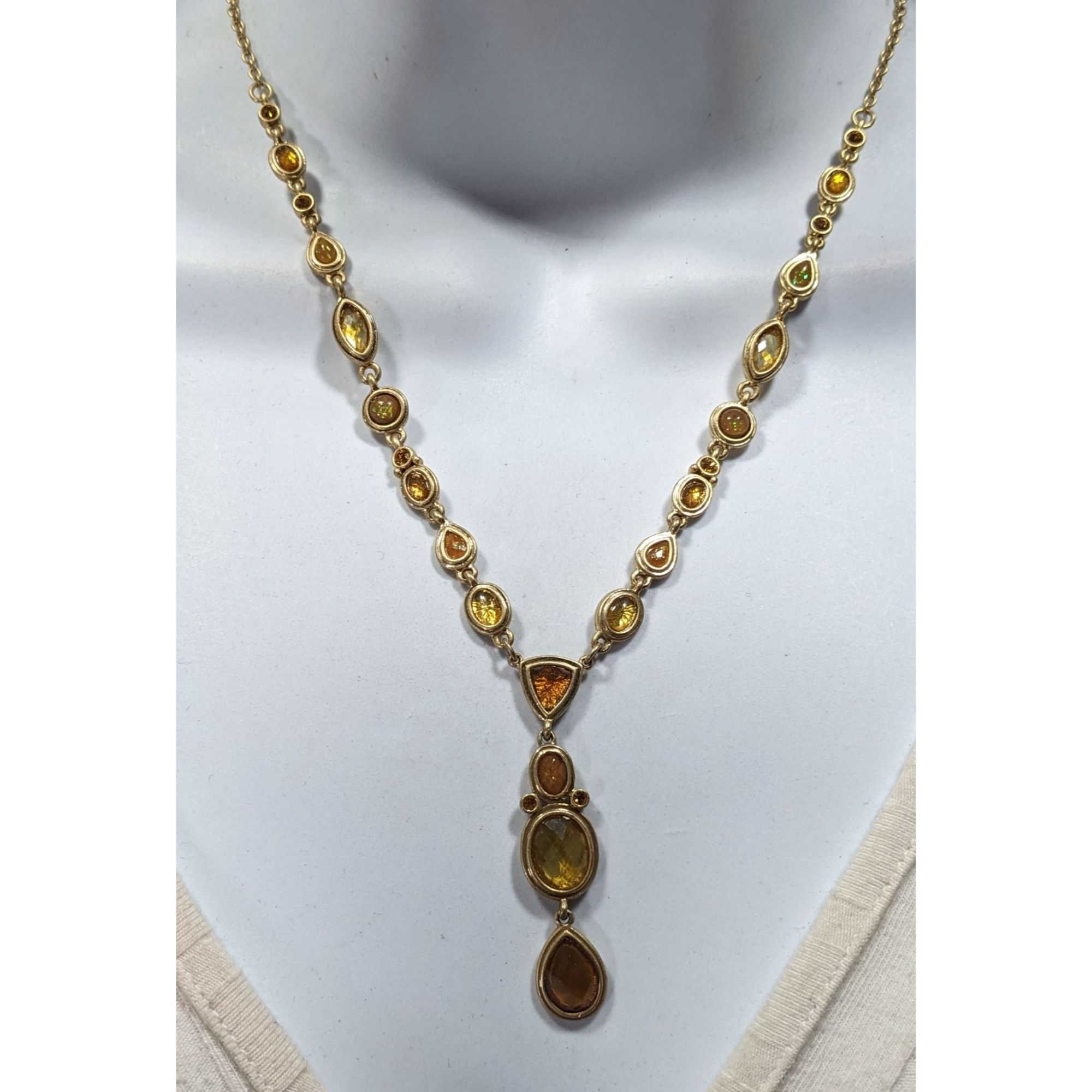 Other Versona Whimsical Elegant Gemmed Gold Tone Y Necklace Size ONE SIZE - 2 Thumbnail