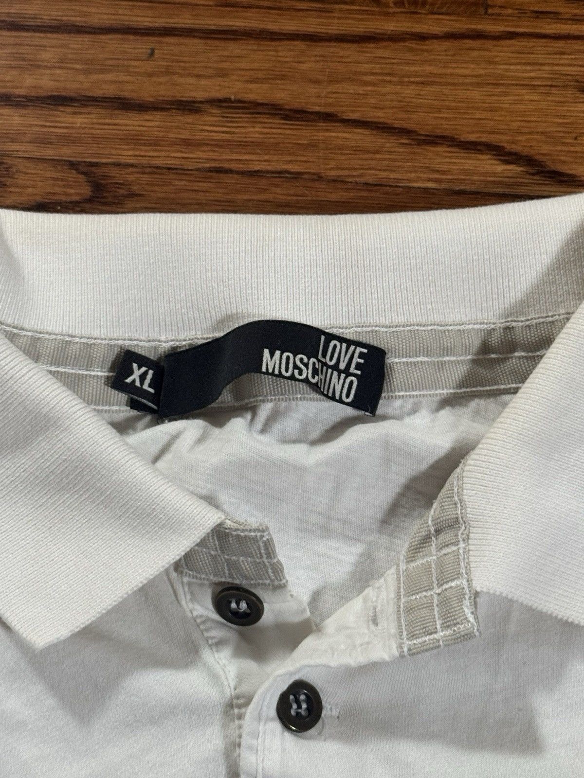 Love Moschino Women’s Love Moschino White Logo Heart Polo Shirt Size XL Size XL / US 12-14 / IT 48-50 - 4 Thumbnail