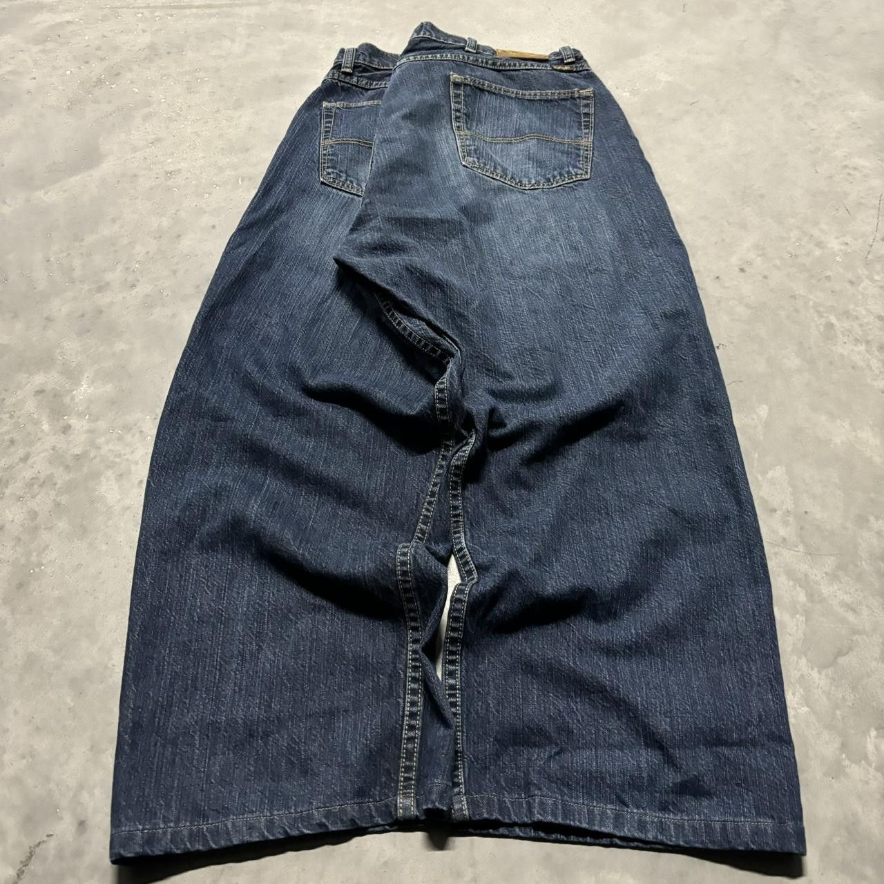 Japanese Brand × Vintage Crazy Vintage Y2K/2000s Baggy Grunge Dark Wash Skater Denim Jeans! Size US 34 / EU 50 - 4 Thumbnail