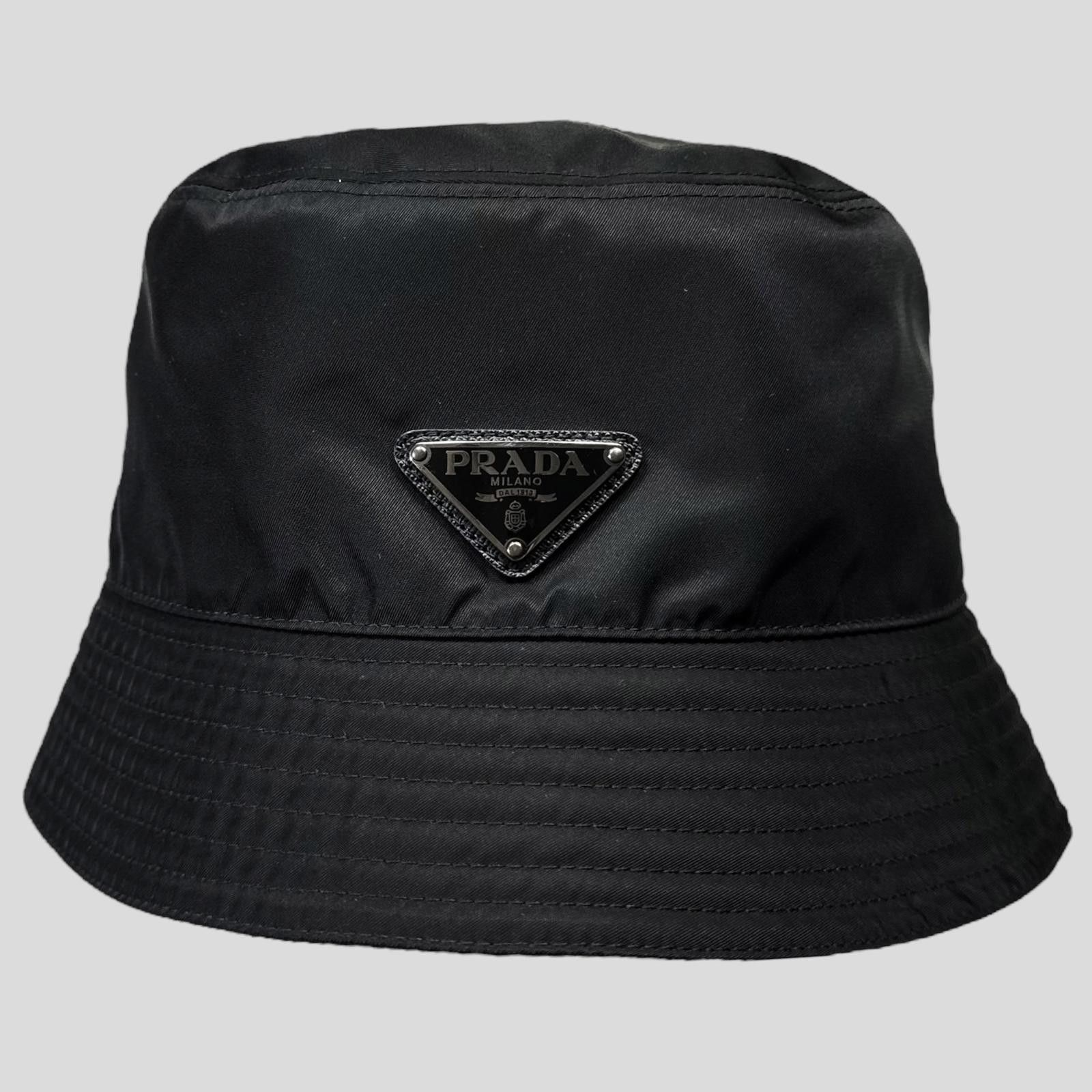 Prada Prada Milano 2020 Re-Nylon Double Logo Bucket Hat - L Size ONE SIZE - 1 Thumbnail