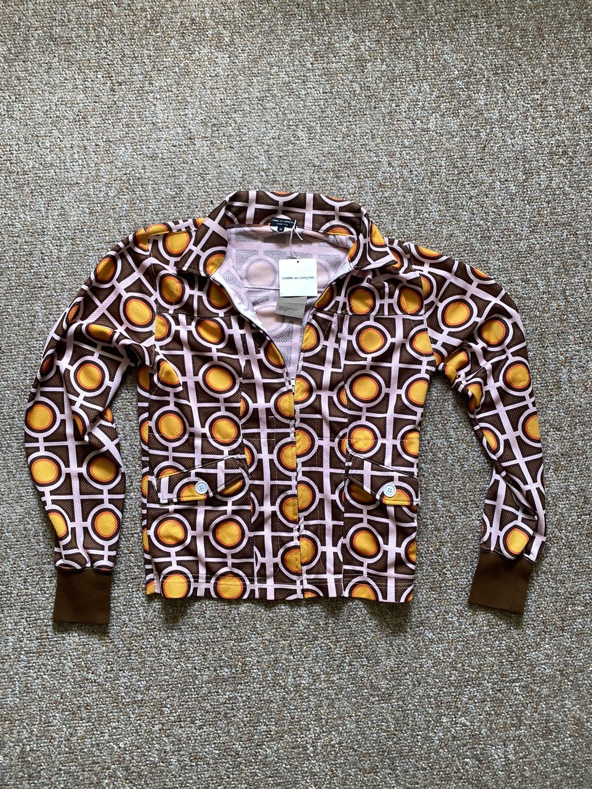 image of Comme Des Garcons x Comme Des Garcons Homme Comme Pink Panther ‘03 Track Jacket in Brown (Size Medi