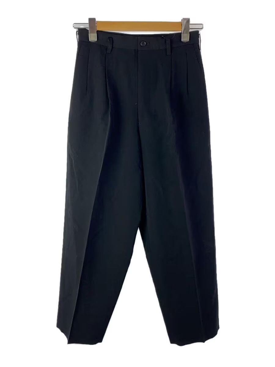 image of Yohji Yamamoto x YS For Men Wide Leg Pleated Wool Dress Pants in Black, Men's (Size 26)