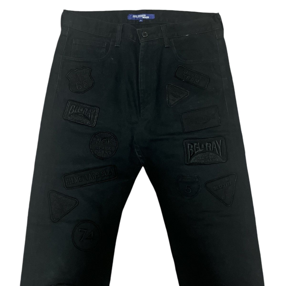 Comme des Garcons × Junya Watanabe SS02 Junya Watanabe biker patch black denim Size US 33 - 2 Thumbnail