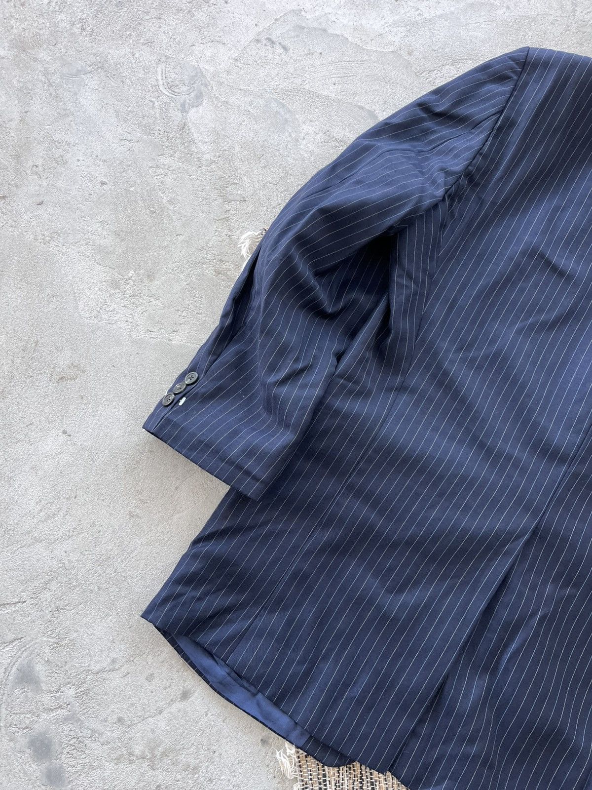 Polo Ralph Lauren Vintage Polo Ralph Lauren Navy Striped Blazer Avantgarde Y2K Size 44R - 11 Thumbnail