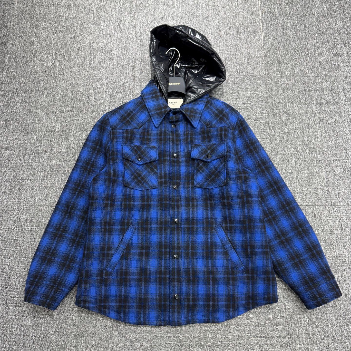 Celine Celine Tartan Wool-Cotton Puffer Jacket size 50 Size US M / EU 48-50 / 2 - 1 Thumbnail