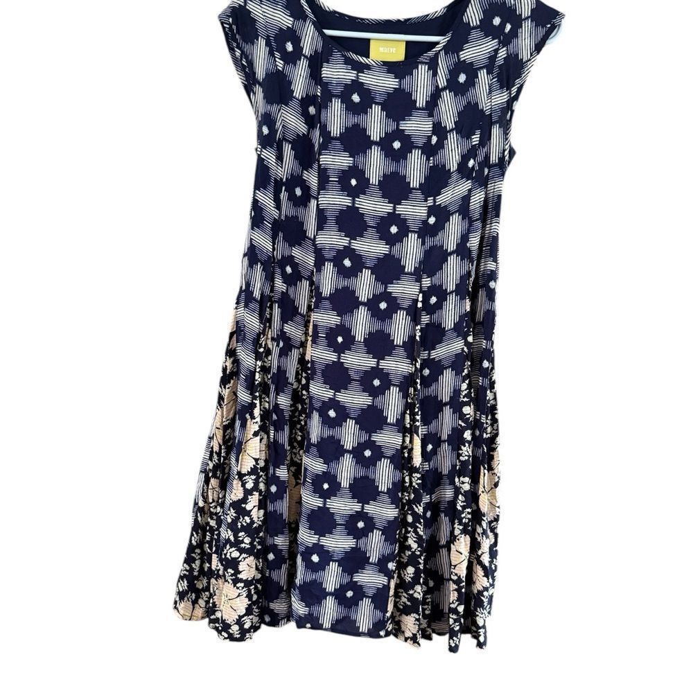 Anthropologie Maeve Blue and White Cap Sleeve Sundress Size XS / US 0-2 / IT 36-38 - 4 Thumbnail
