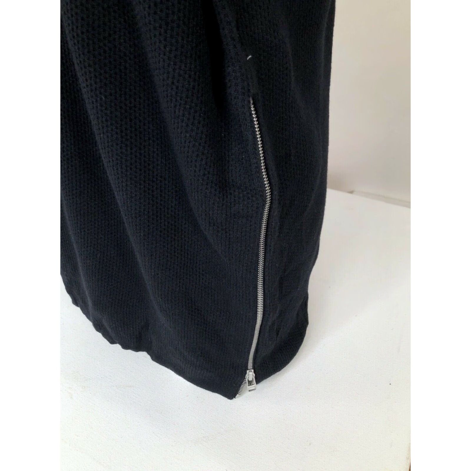 Helmut Lang HELMUT LANG Sweater Wool Blend Waffle-Knit Zip Both Sides Patch Black L Mens Size US L / EU 52-54 / 3 - 3 Thumbnail