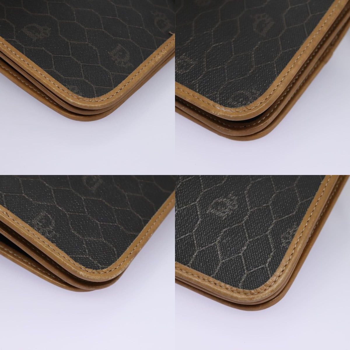 Dior DIOR Honeycomb Canvas Chain Shoulder Bag Pvc Black Gold Size ONE SIZE - 10 Thumbnail