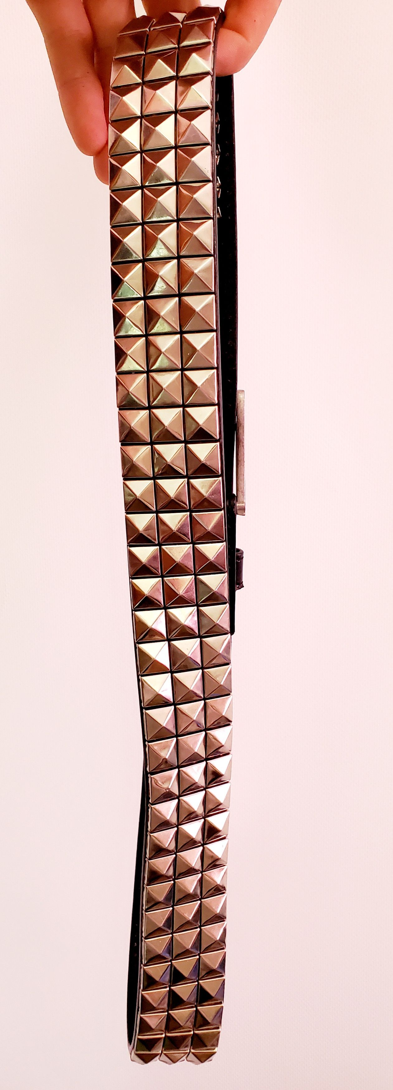 Japanese Brand × Vintage Vintage Y2K Pyramid Studdet Metal Punk Spikes Leather Belt Size ONE SIZE - 4 Thumbnail