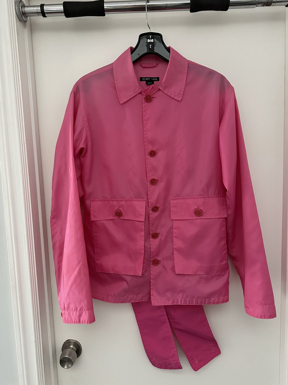 Helmut Lang SS 2000 Hot Pink Nylon Bondage Jacket Size US M / EU 48-50 / 2 - 1 Thumbnail