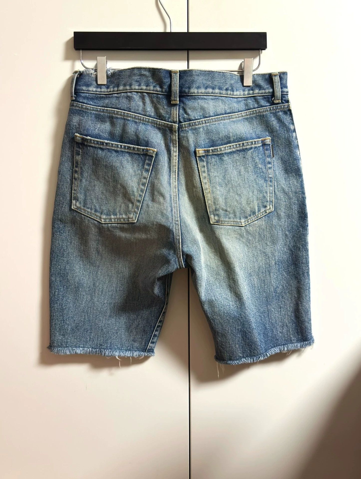 Saint Laurent Paris Saint Laurent Denim Shorts, SLP Distressed Denim Shorts Size US 32 / EU 48 - 2 Thumbnail