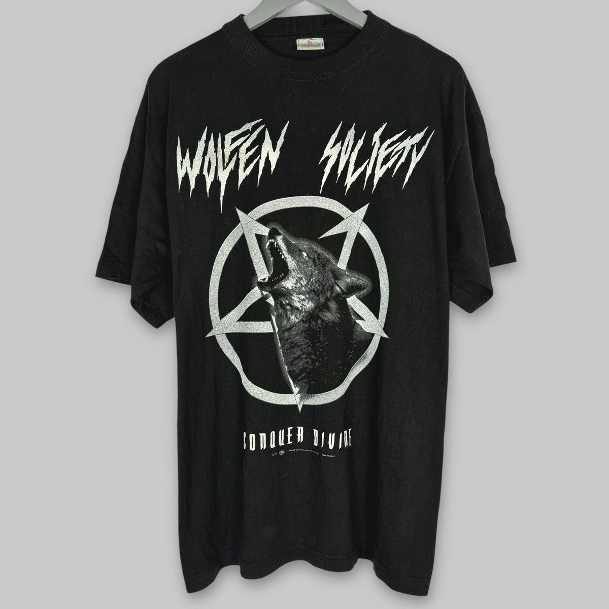 Band Tees Vintage 2001 Wolfen Society ‘Conquer Divine’ Euro Metal Tee Size US XL / EU 56 / 4 - 1 Thumbnail