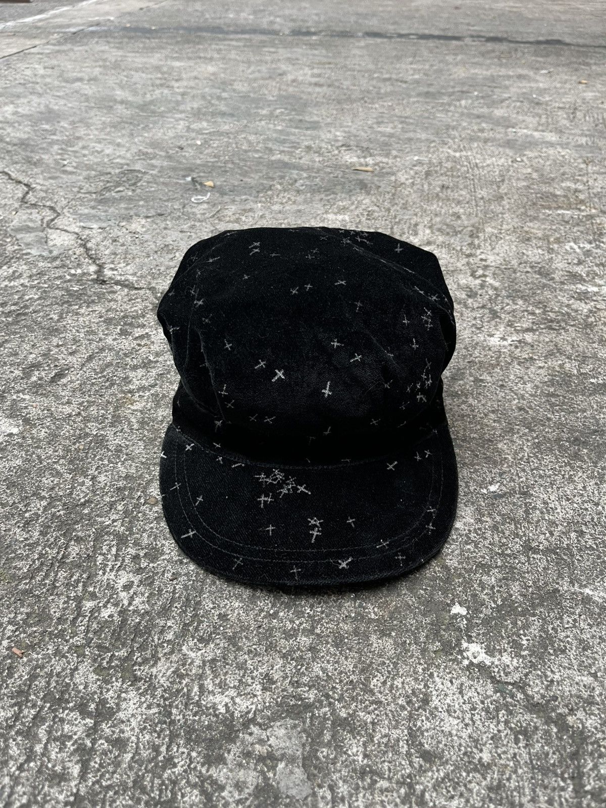 Japanese Brand × Undercover Undercover AW02 Velour Cross Pattern Hat Size ONE SIZE - 3 Thumbnail
