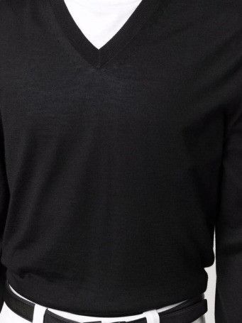 Tom Ford o1w1db10425 TFK100 V-neck Sweater in Black Size US XXL / EU 58 / 5 - 2 Thumbnail