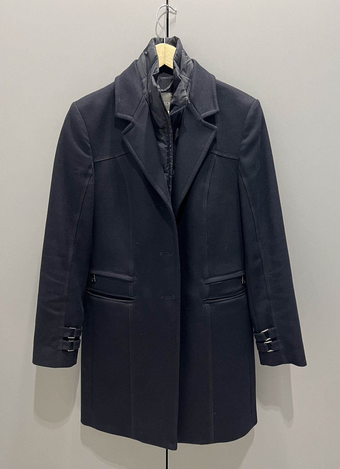 Other Mabrun Women’s Black Fitted Coat Wool Blend Jacket Removable Size M / US 6-8 / IT 42-44 - 1 Thumbnail