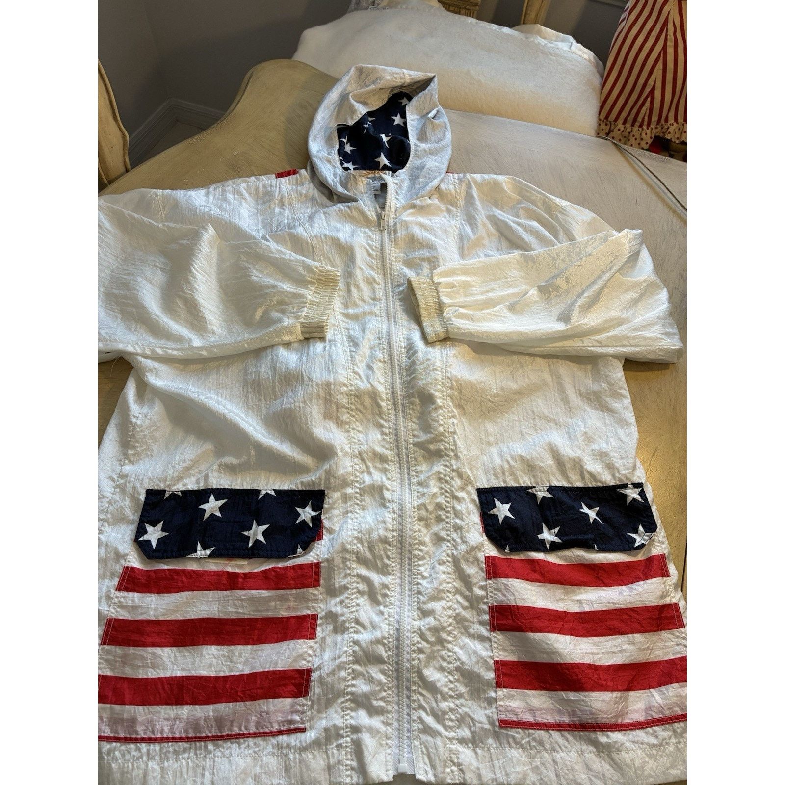 Other VTG 80s USA Flag Jacket Convert Backpack Parachute America L Size US L / EU 52-54 / 3 - 19 Thumbnail