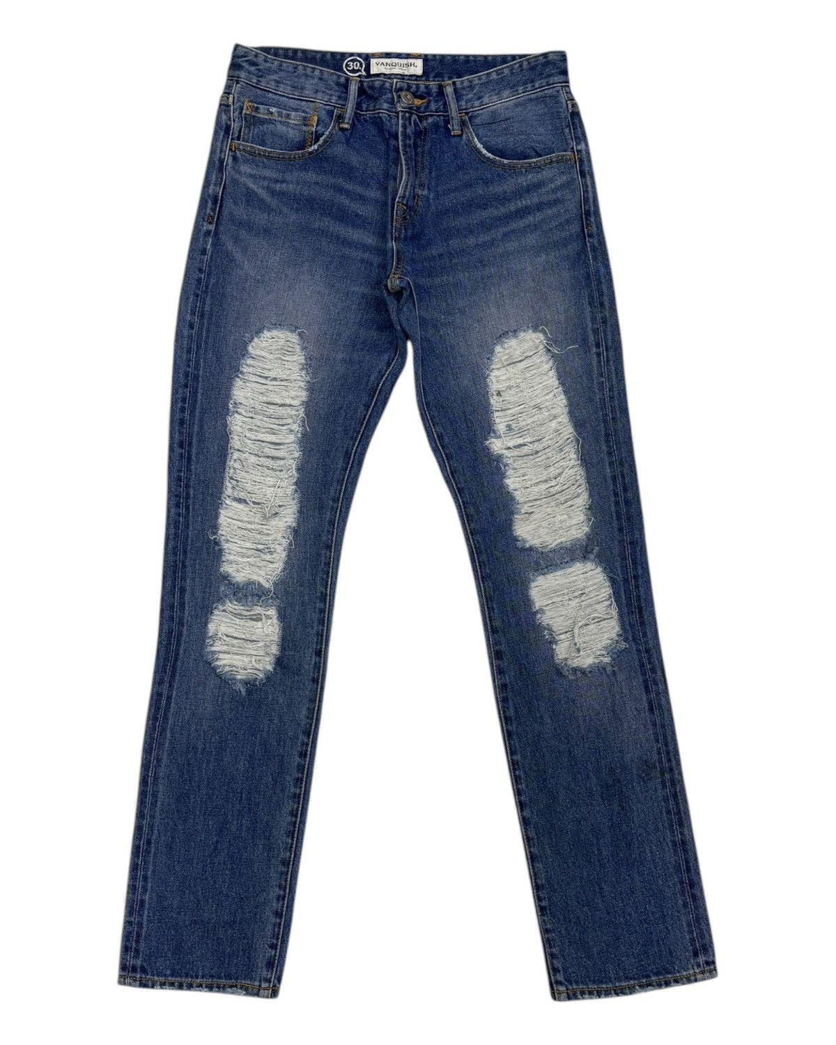 Japanese Brand × Vanquish Vintage Vanquish Ripped Regular Straight Jeans Size US 31 - 3 Thumbnail