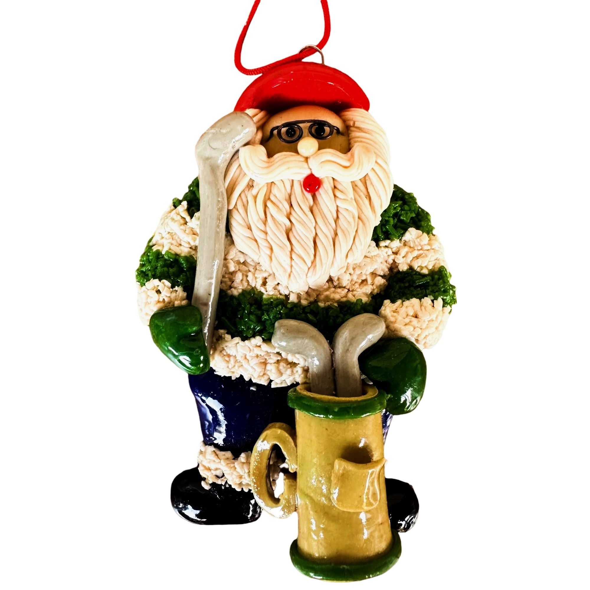 Handmade × Vintage Vintage Handmade Golfer Santa Ornament Christmas Fathers Day Size ONE SIZE - 1 Thumbnail