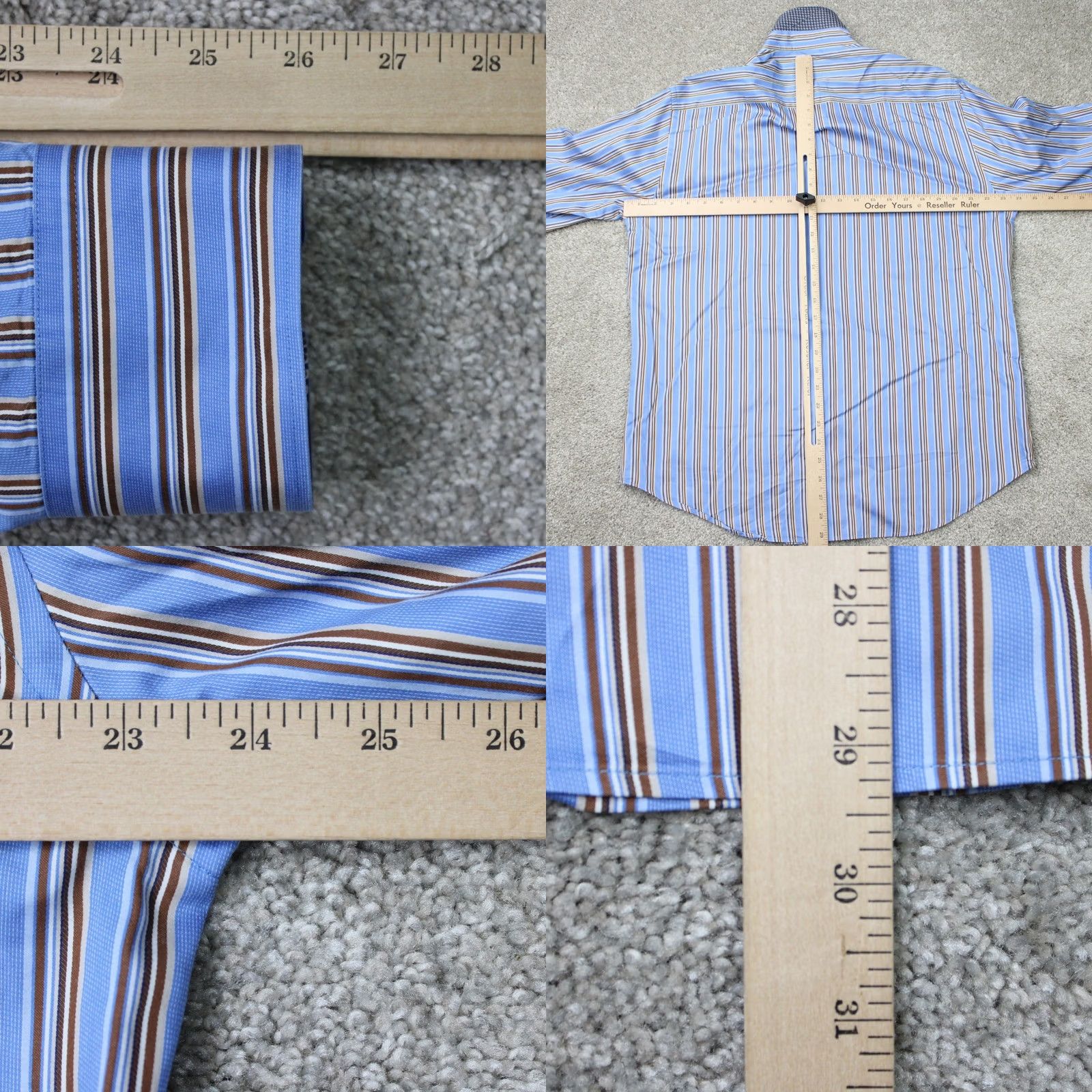 BUGATCHI Bugatchi Shirt Mens Large Blue Striped Button-Up Long Sleeve Cotton Shirt Size US L / EU 52-54 / 3 - 8 Thumbnail