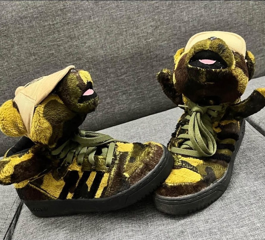 Adidas × Jeremy Scott RARE Adidas x Jeremy Scott camo teddy shoes Size US 5.5 / EU 38 - 3 Thumbnail