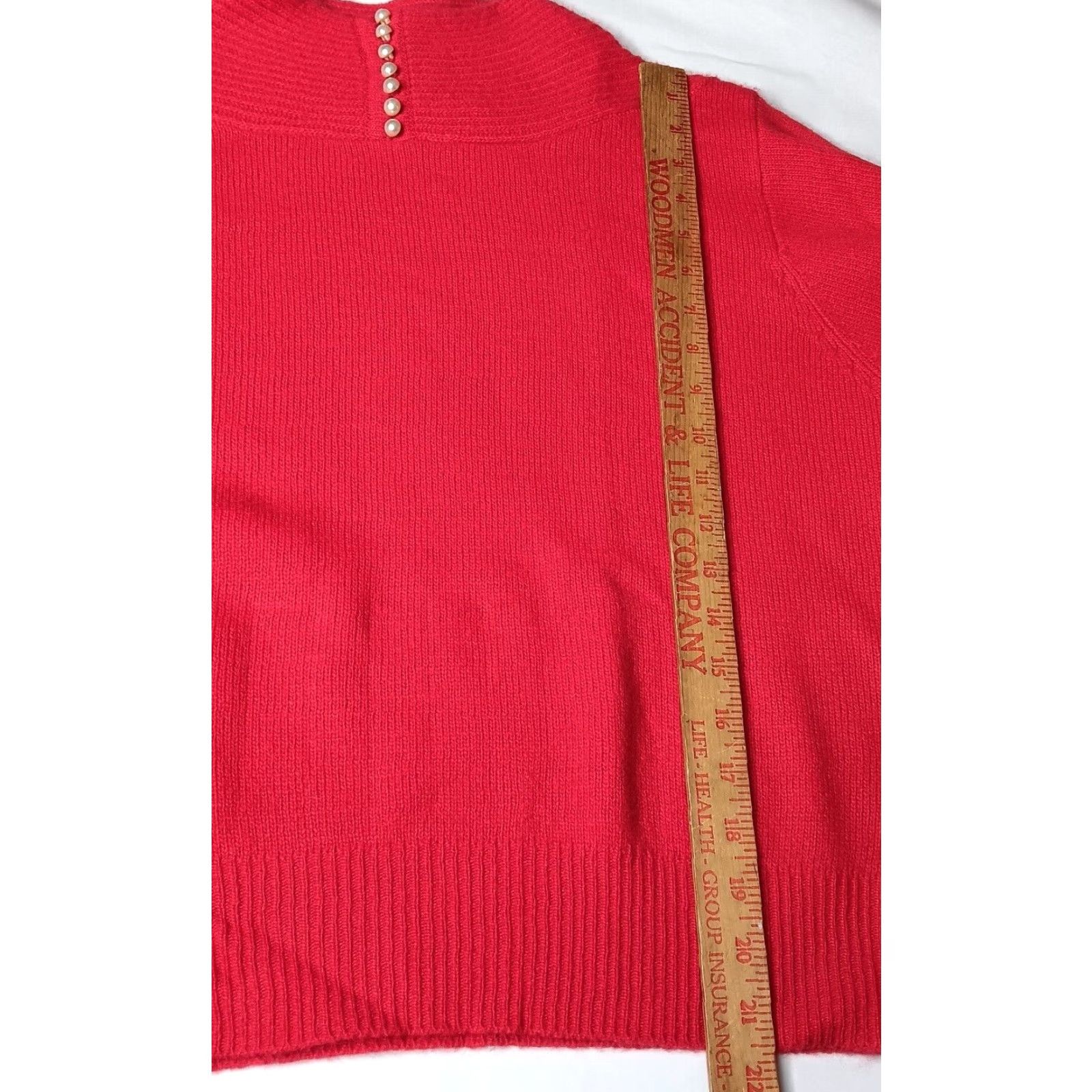 Vintage VINTAGE Carraige Court Sweater Women Medium Red Angora Lambswool Blend Knit Pullover style Classic 90s? Size M / US 6-8 / IT 42-44 - 7 Thumbnail