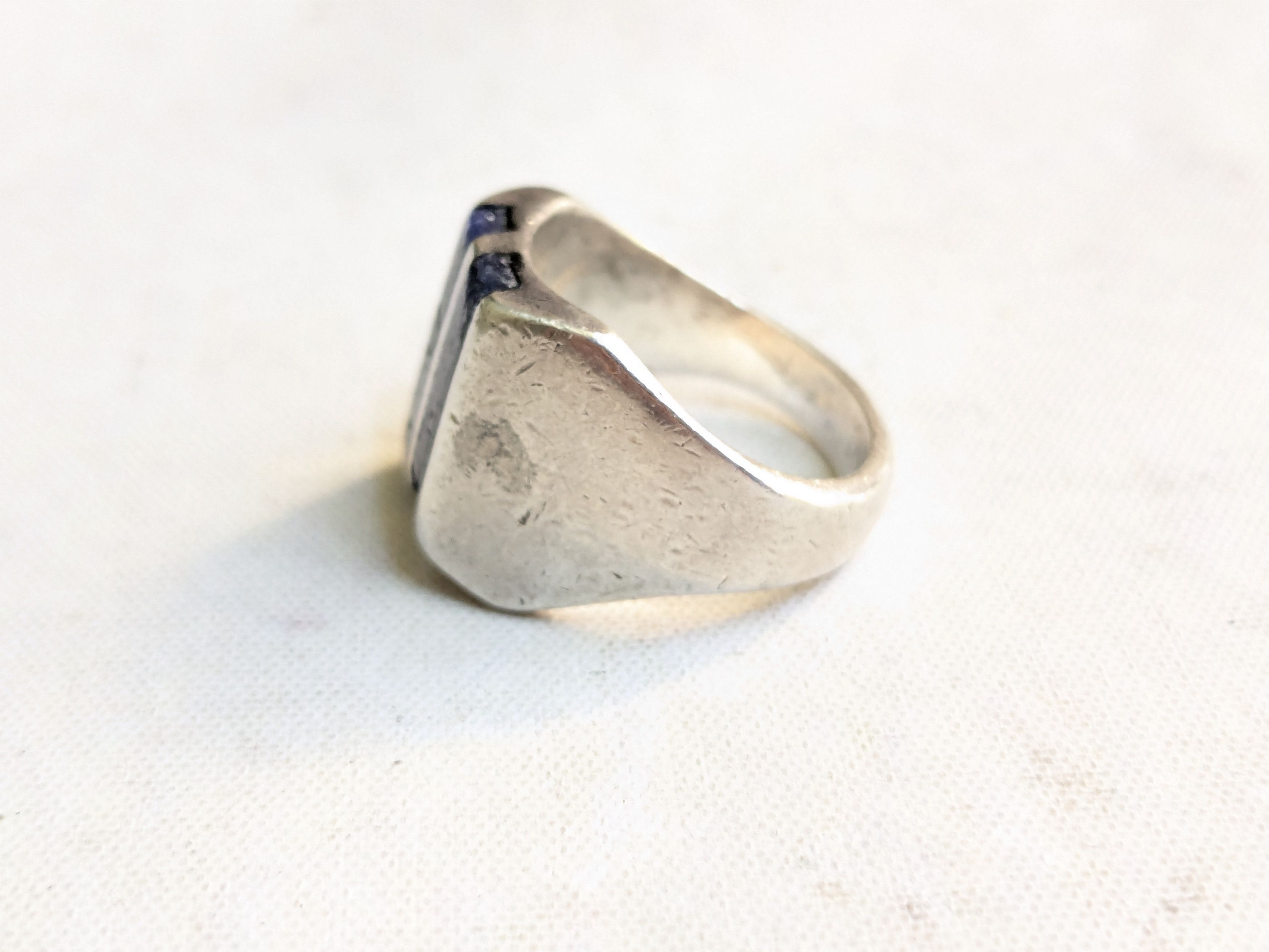 Jewelry Vintage Sterling Silver Ring Sodalite Taxco 9.75 Mexico Size ONE SIZE - 2 Thumbnail