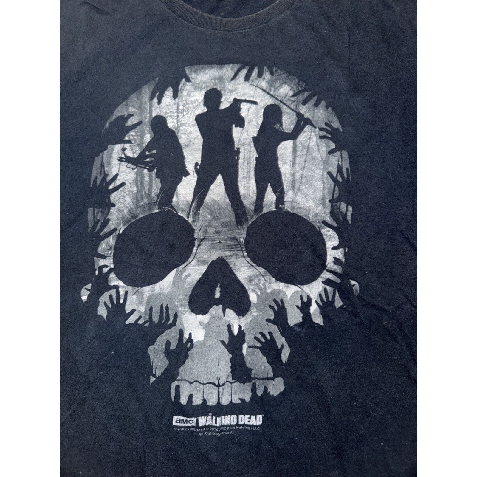 Band Tees × Vintage Walking Dead 2016 Zombie Skull T-Shirt Black Men’s L 21x27 Size US L / EU 52-54 / 3 - 2 Thumbnail