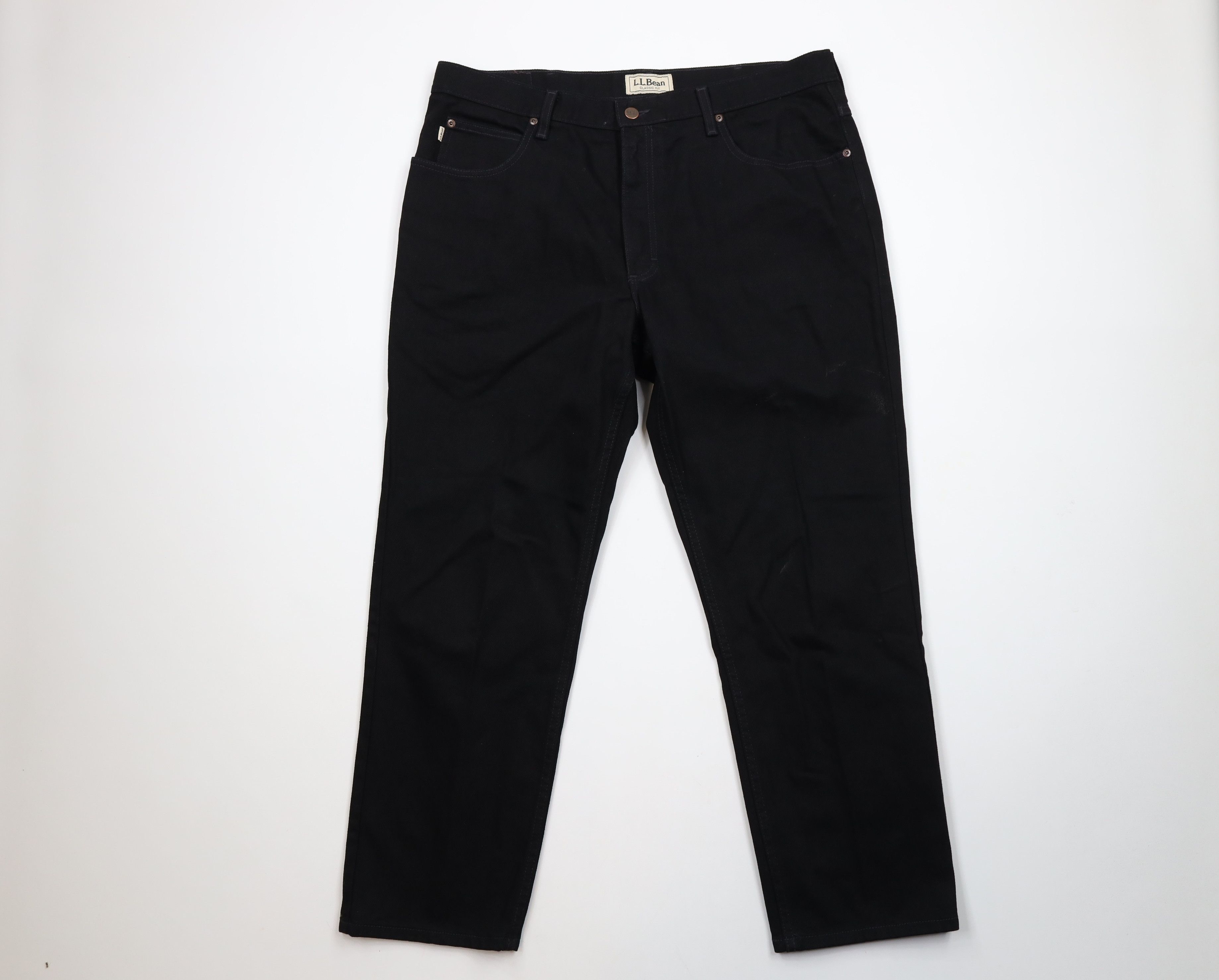 L.L. Bean × Vintage Vintage 90s LL Bean Classic Fit Denim Jeans Black Cotton Size US 38 / EU 54 - 1 Thumbnail