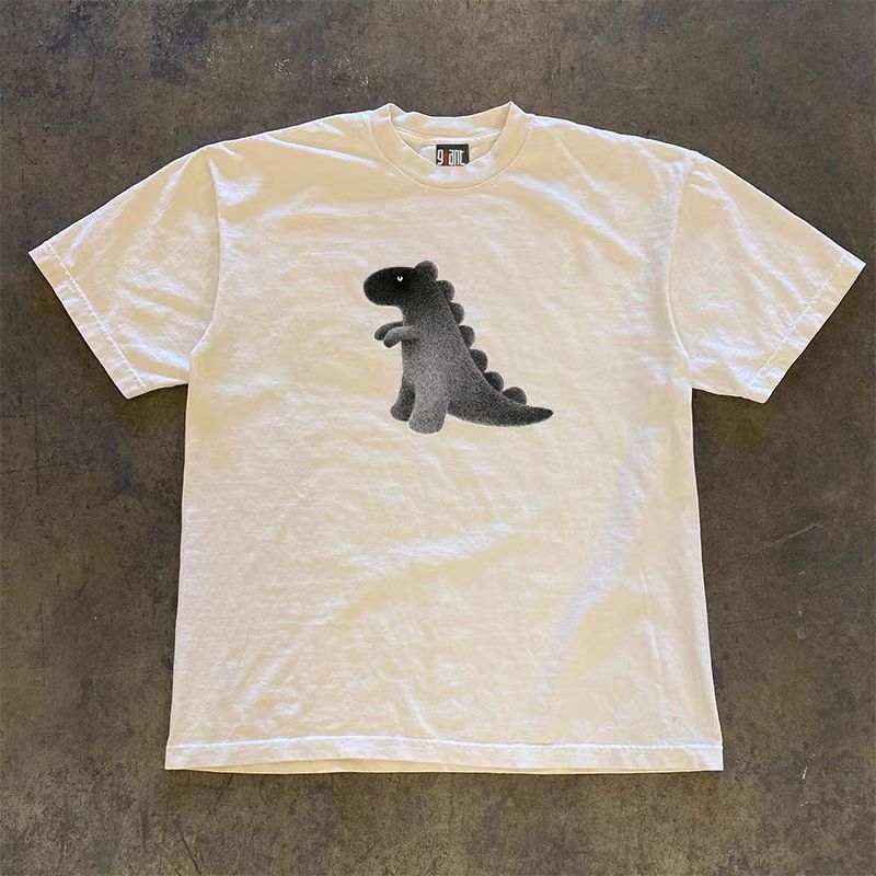 Japanese Brand × Vintage White retro dinosaur print cotton t-shirt Size US M / EU 48-50 / 2 - 1 Thumbnail