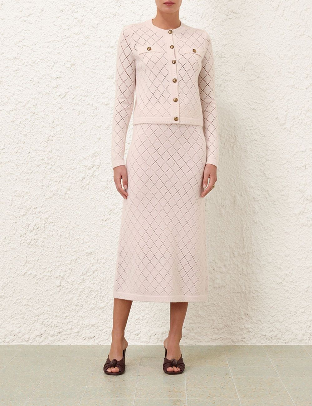 Zimmermann oc11z0825 Illustration Pointelle Skirt in Blush Beige Size 30" / US 8 / IT 44 - 2 Thumbnail