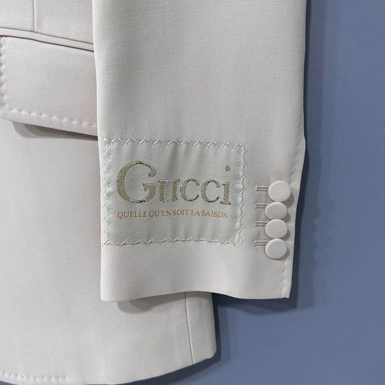 Gucci Gucci White logo embroidered lapel suit Size 36R - 3 Thumbnail