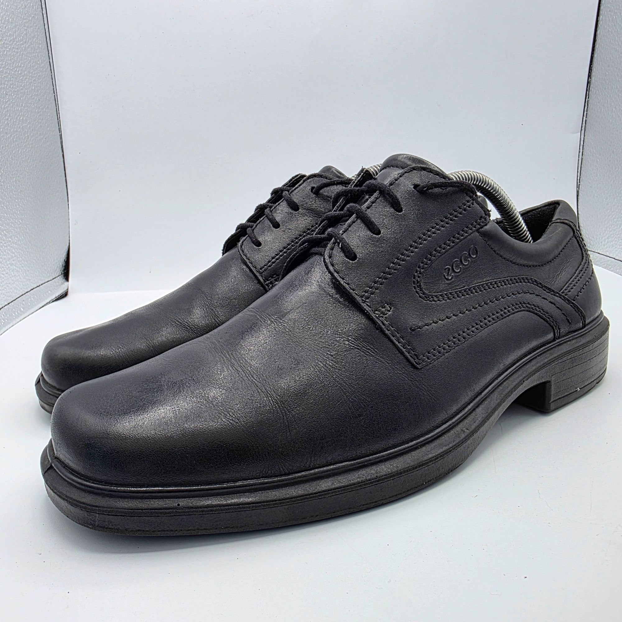 Ecco ECCO Helsinki Mens Size 9.5 Black Plain Toe Dress Shoes Oxfo Size US 9.5 / EU 42-43 - 4 Thumbnail