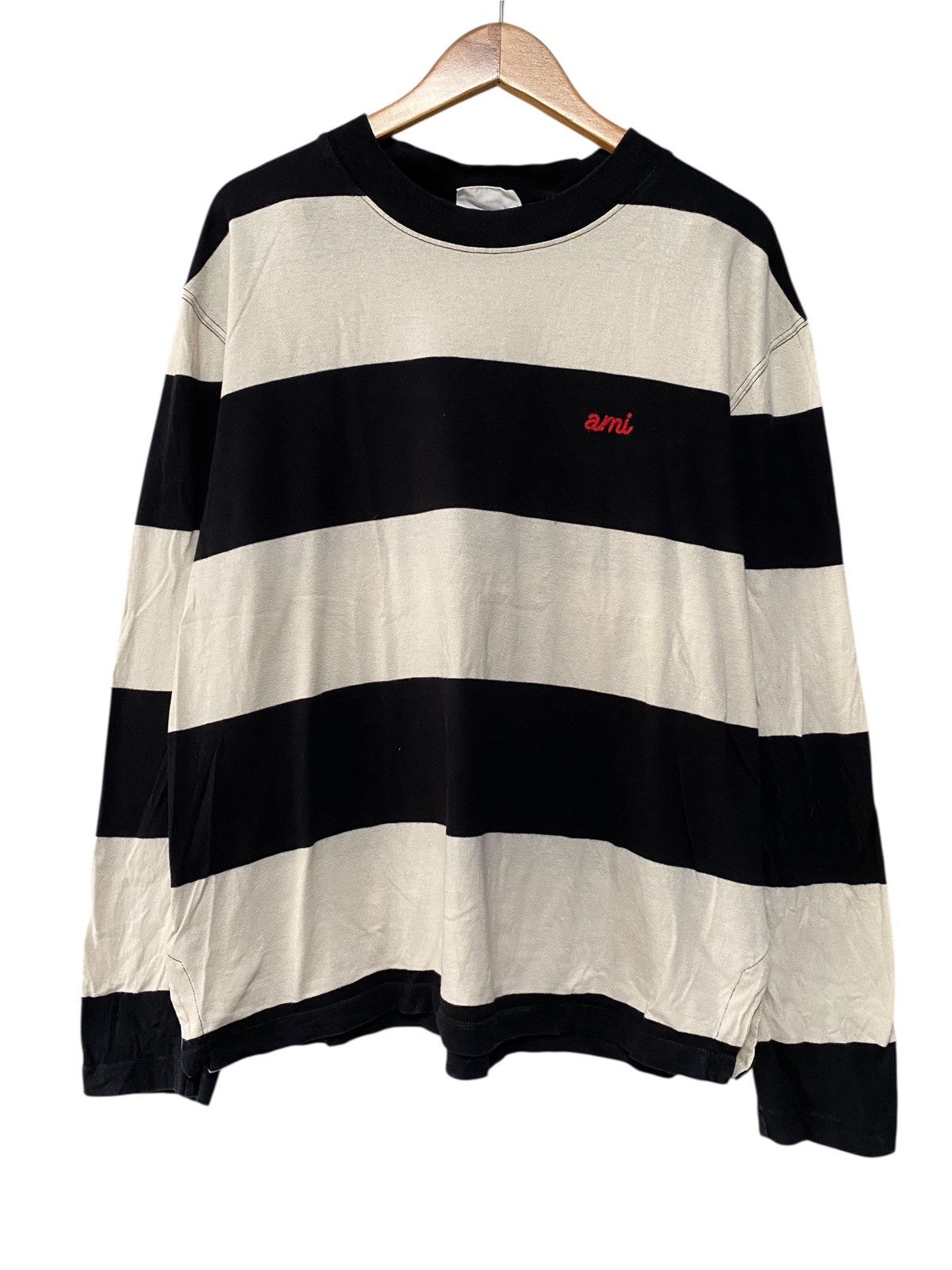 AMI Ami alexandre mattiussi stripe longslevve tshirt Size US L / EU 52-54 / 3 - 1 Thumbnail
