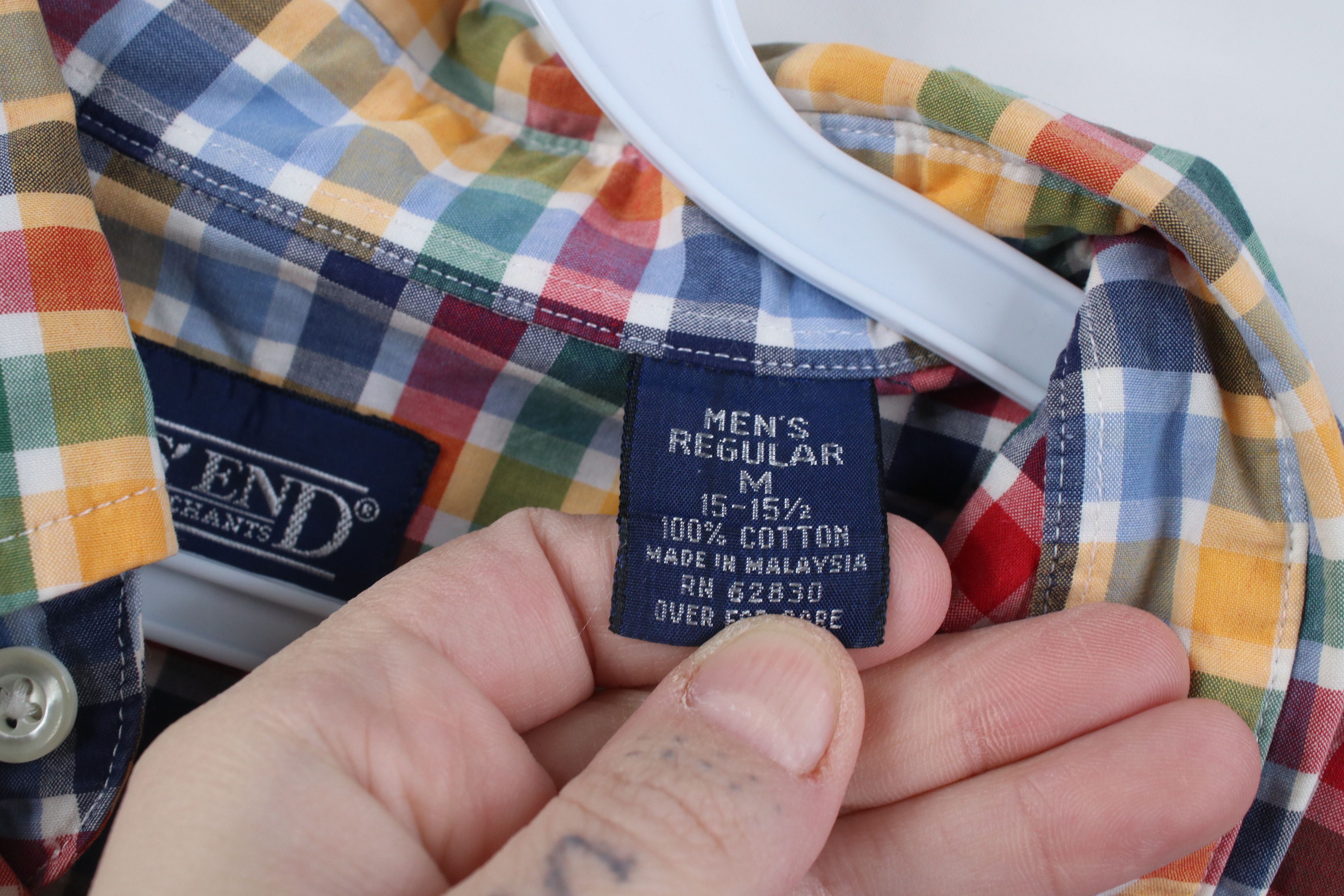 Lands' End Vintage 90s Lands End Madras Short Sleeve Button Down Shirt Size US M / EU 48-50 / 2 - 8 Thumbnail
