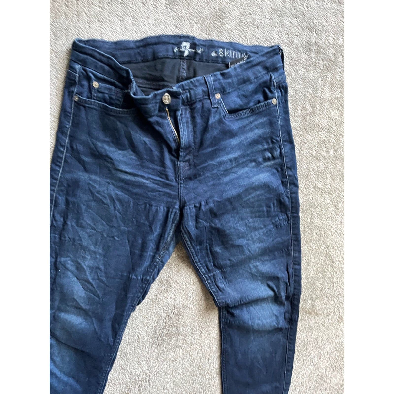 7 For All Mankind VINTAGE 7 For All Mankind Women's Skinny Jeans Ankle Fit Medium Wash Blue Denim Size 31 Size 24" / US 00 / IT 34 - 4 Thumbnail