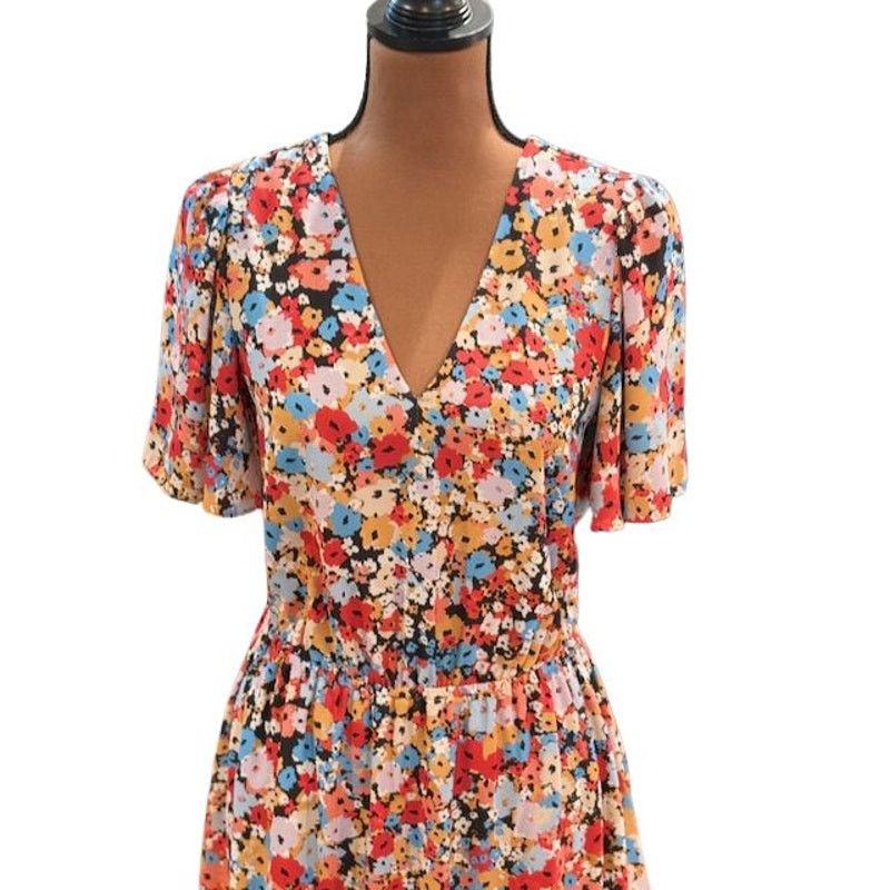Rebecca Minkoff Rebecca Minkoff “Sorcha” Floral Deep-V Mini Dress – Size XS Size XS / US 0-2 / IT 36-38 - 2 Thumbnail