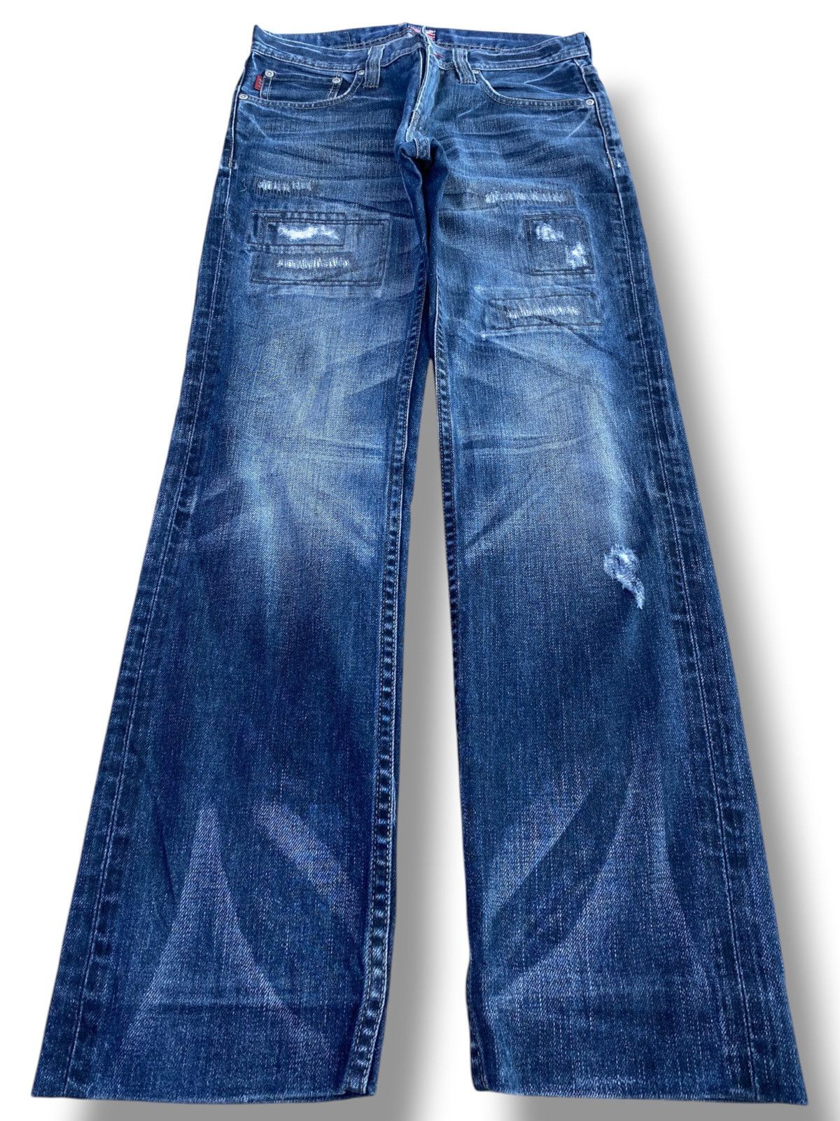 Japanese Brand R.P.T Brand Whiskers Blue Wash Style Loose Jeans Size US 29 - 1 Thumbnail
