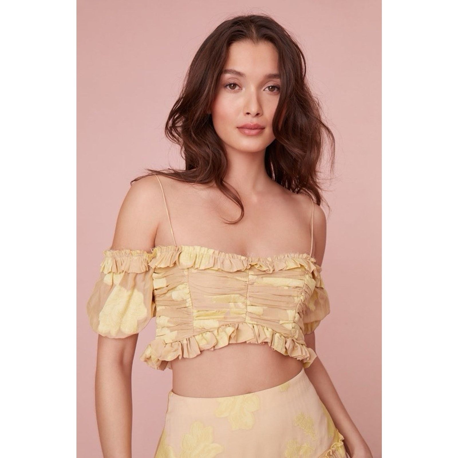 LoveShackFancy LoveShackFancy Emalin floral print cropped off-the-shoulder Size L / US 10 / IT 46 - 1 Thumbnail