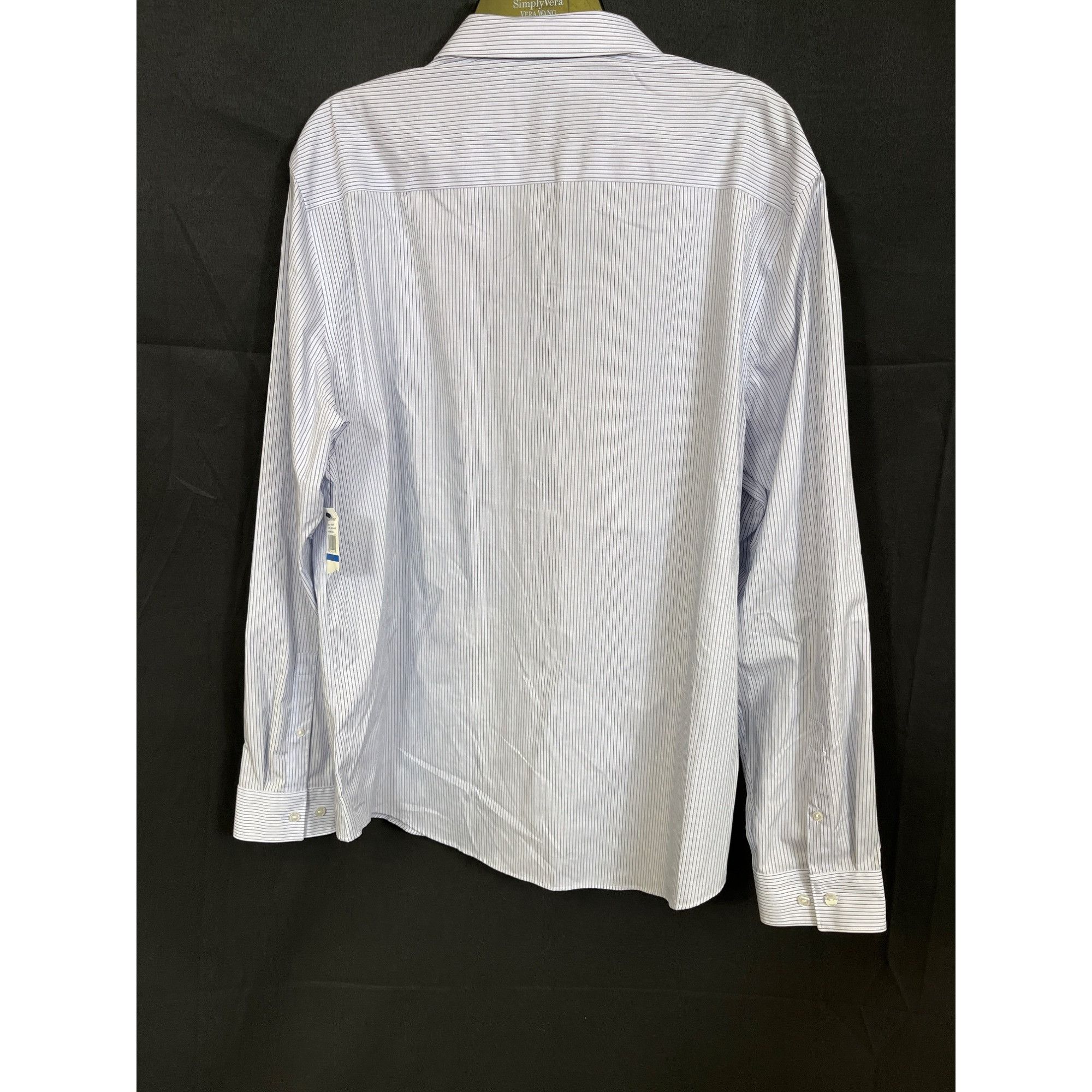 Calvin Klein Calvin Klein SKU 7655 Mens Light blue Striped Dress Shirt Si Size US XL / EU 56 / 4 - 2 Thumbnail