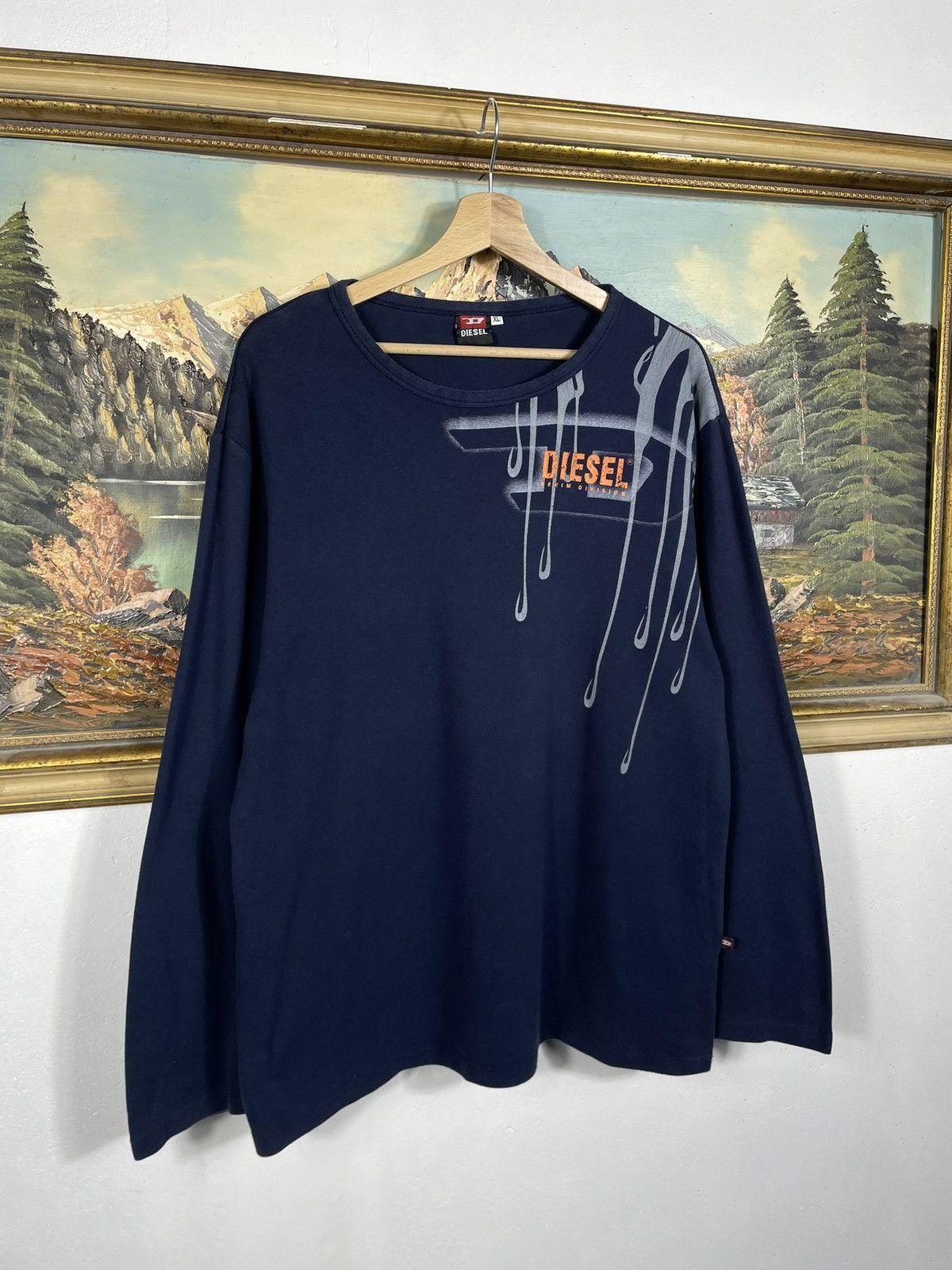 Diesel × Vintage Diesel Vintage Y2k Longsleeve Avant Garde Cyber Sweatshirt Size US XL / EU 56 / 4 - 3 Thumbnail