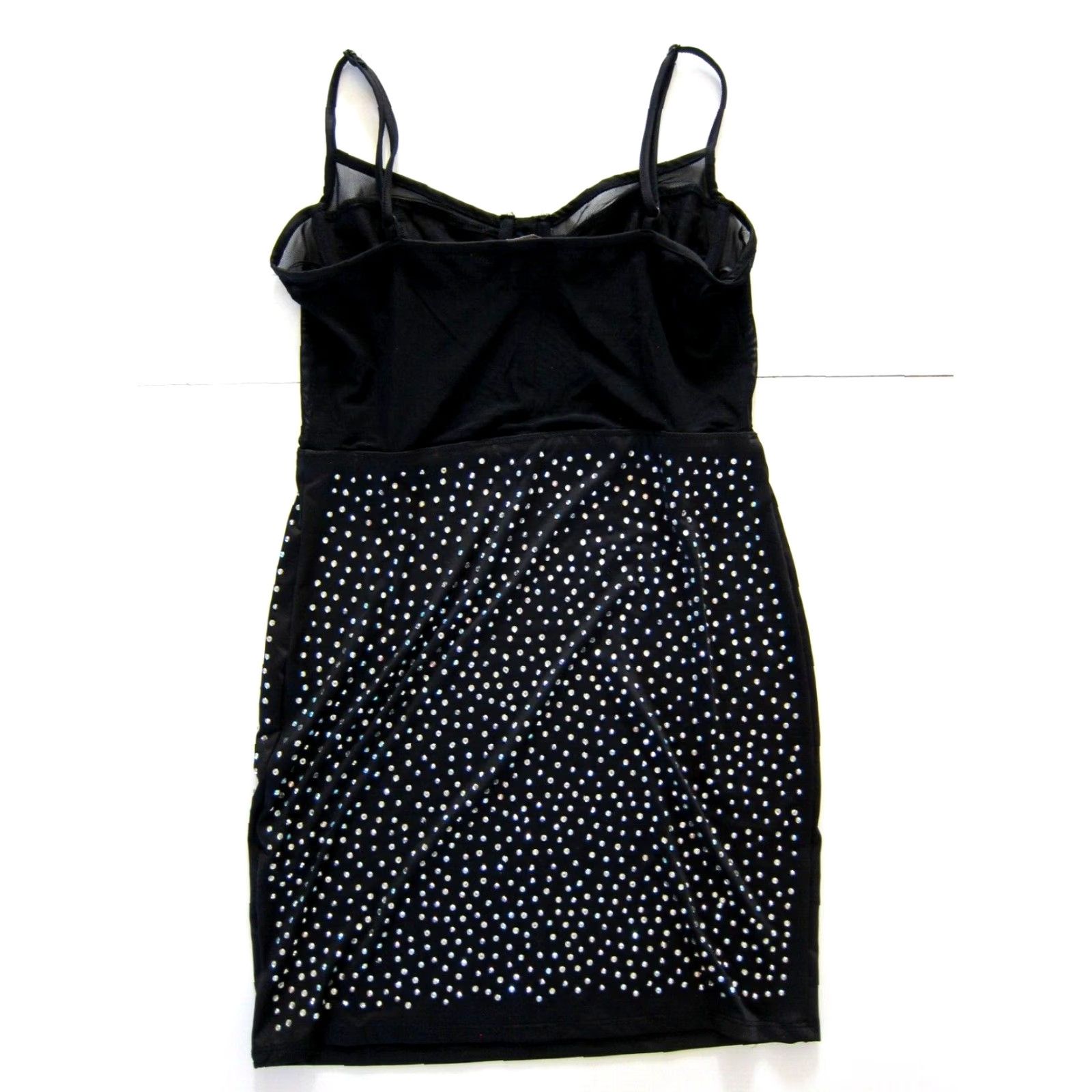 Vintage Blashe Black Diamond Stretch Underwire Spaghetti Strap Bodycon Dress Medium Size M / US 6-8 / IT 42-44 - 7 Thumbnail
