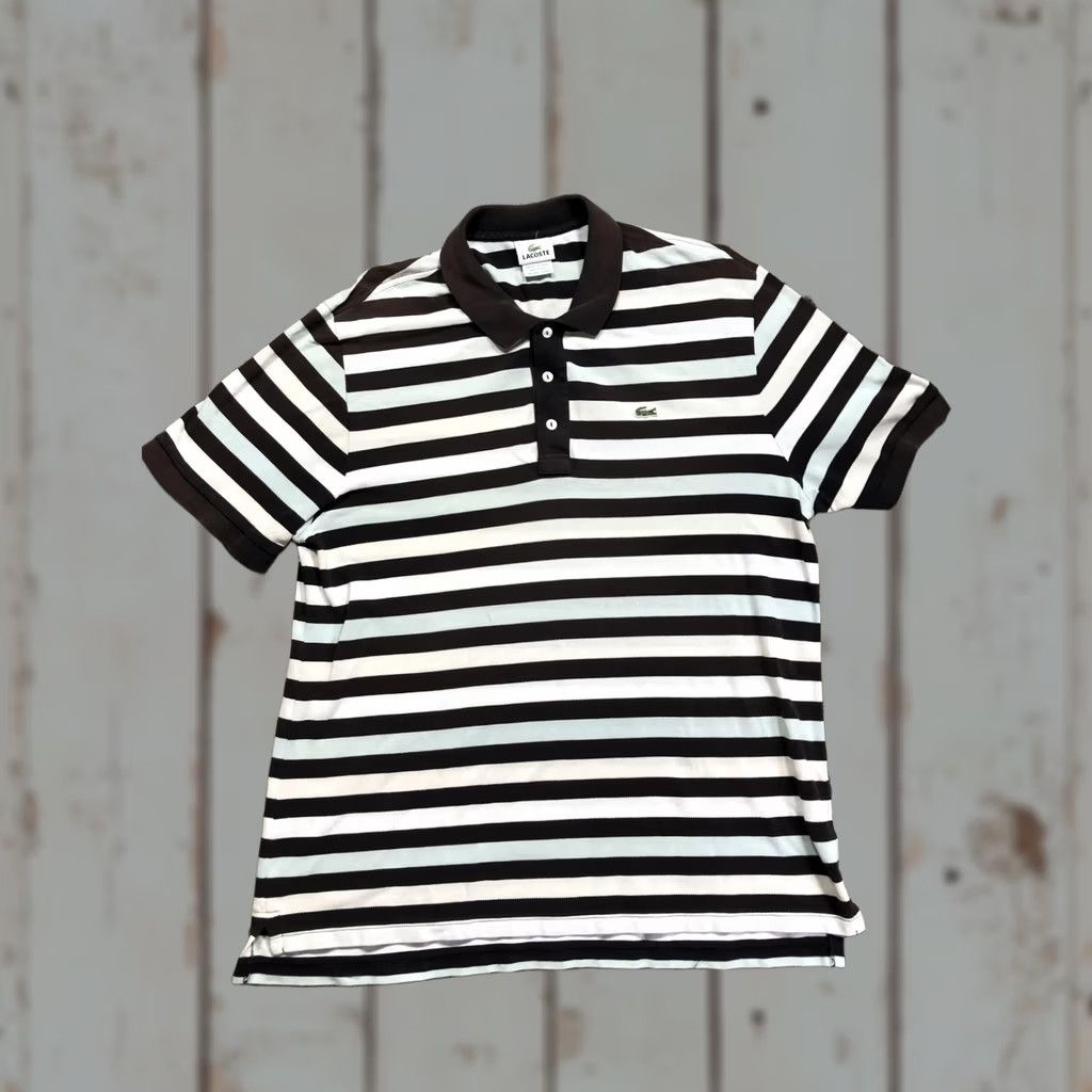 Lacoste Lacoste Polo Shirt Mens 2XL Multicolor Stripe Pique Slim Classic Collar Crocodile Logo Shirt Size US XXL / EU 58 / 5 - 1 Thumbnail