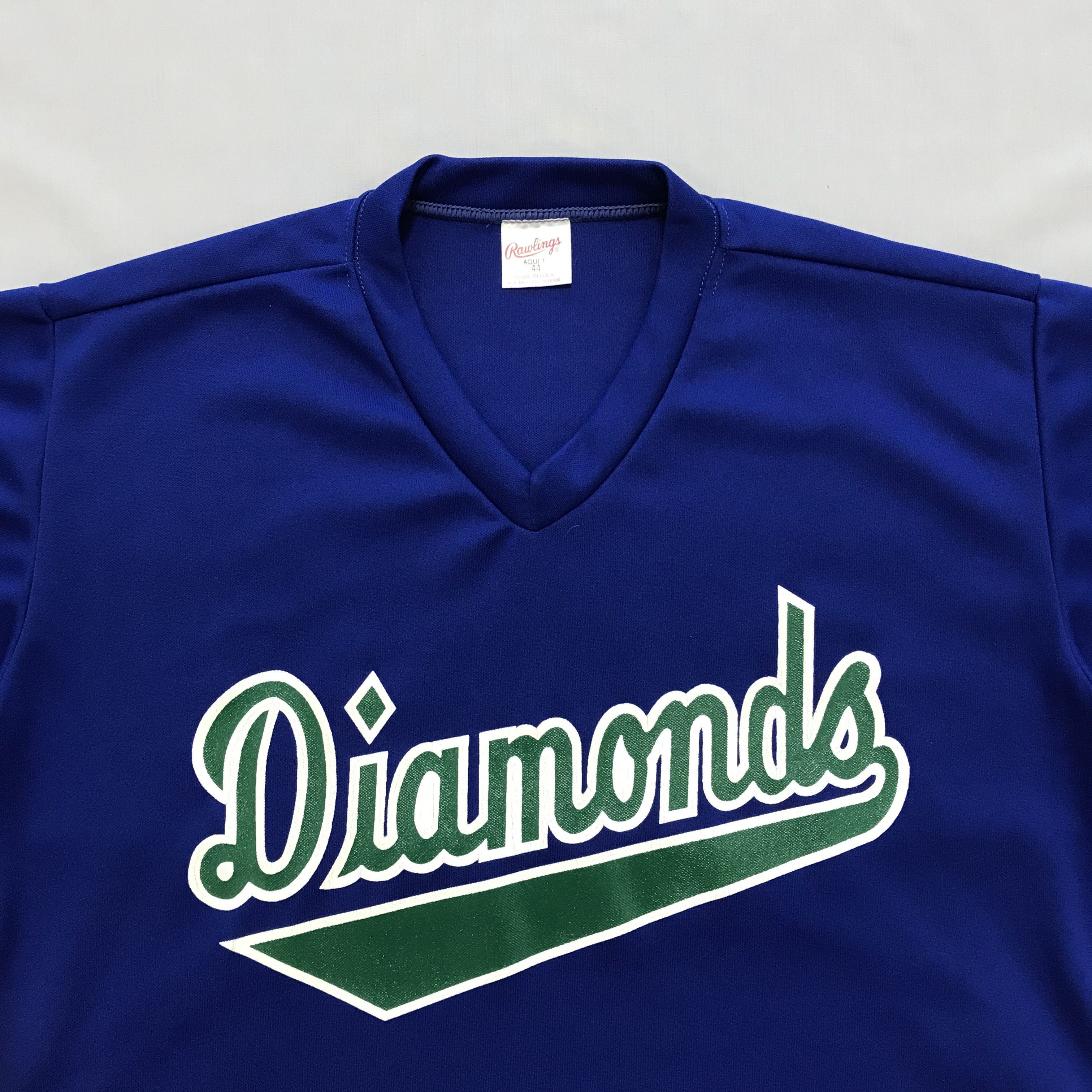 Vintage DIAMONDS RAWLINGS Vintage Jersey Baseball MLB 80s 90s Size US L / EU 52-54 / 3 - 3 Thumbnail
