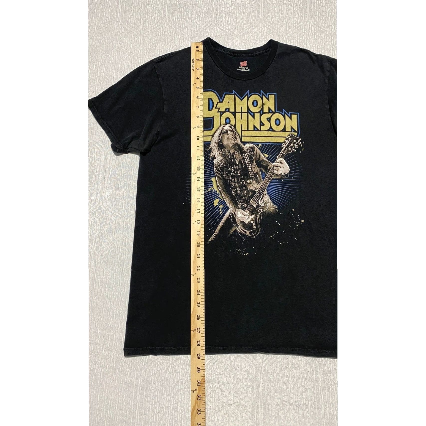 Hanes Damon Johnson Guitarist Graphic T-Shirt Black Rock Band Concert Tour Tee Hanes Tee Crew Neck Short Sleeve Men L Black Graphic Tee Size US L / EU 52-54 / 3 - 4 Thumbnail